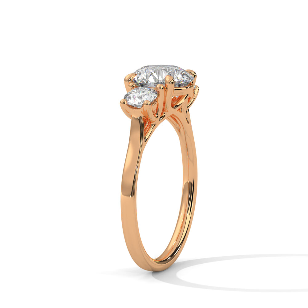 2 CT Round Three Stone Lab Grown Diamond Engagement Ring - Image 9