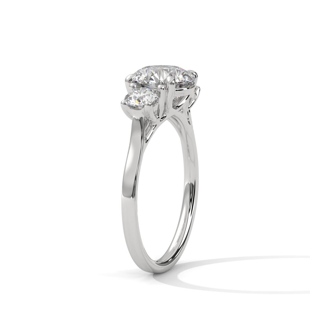 2 CT Round Three Stone Lab Grown Diamond Engagement Ring - Image 6