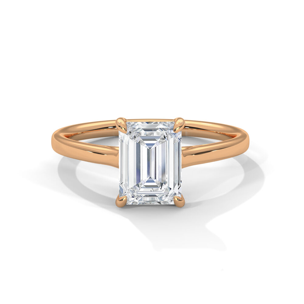 1 CT Emerald cut Lab Grown Diamond Engagement Ring for Women - Image 8