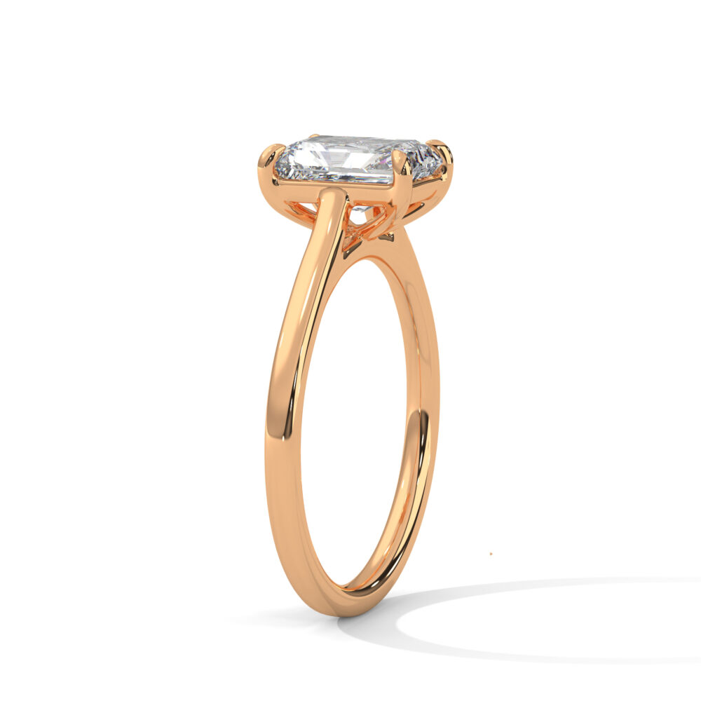 1 CT Emerald cut Lab Grown Diamond Engagement Ring for Women - Image 10