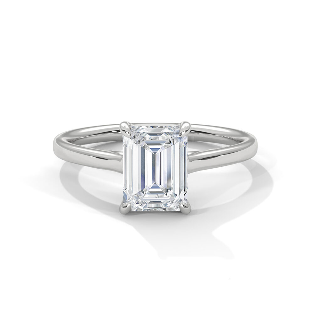 1 CT Emerald cut Lab Grown Diamond Engagement Ring for Women - Image 5