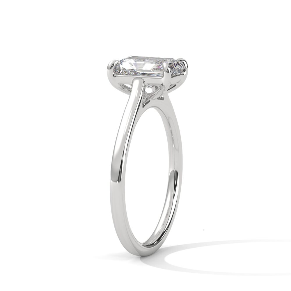 1 CT Emerald cut Lab Grown Diamond Engagement Ring for Women - Image 6