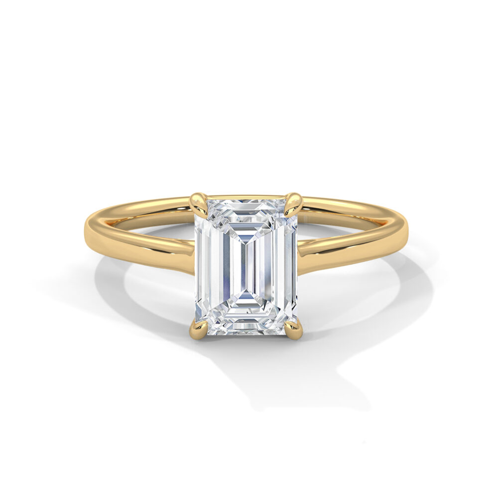 1 CT Emerald cut Lab Grown Diamond Engagement Ring for Women
