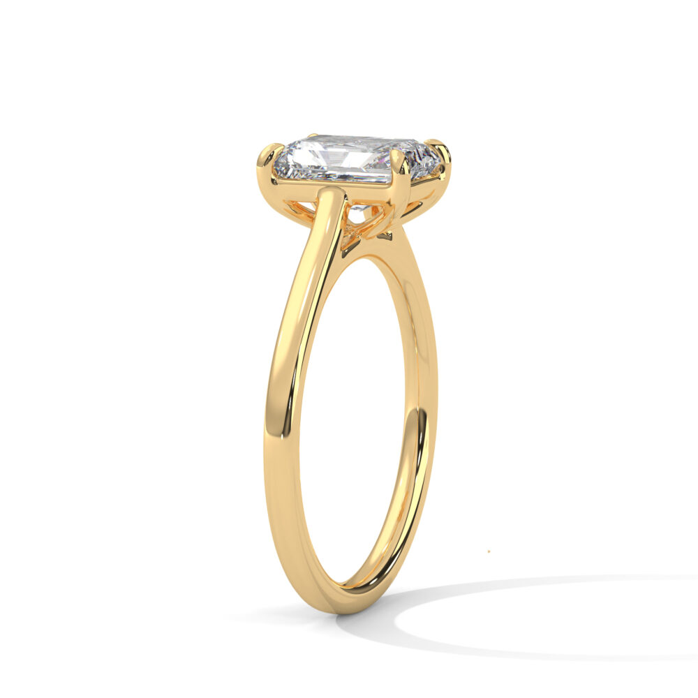1 CT Emerald cut Lab Grown Diamond Engagement Ring for Women - Image 3