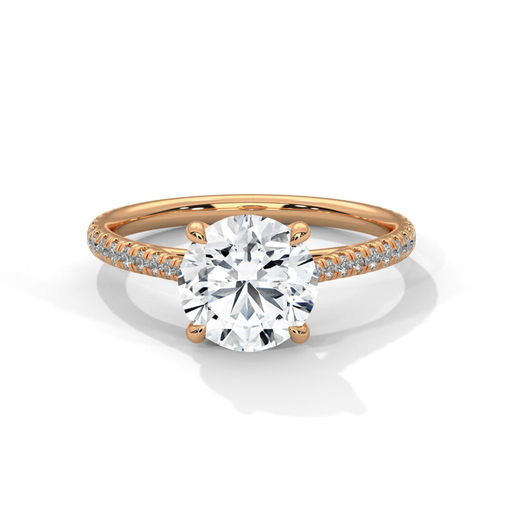 1 CT Round Brilliant Cut Lab Grown Diamond Halo Engagement Ring