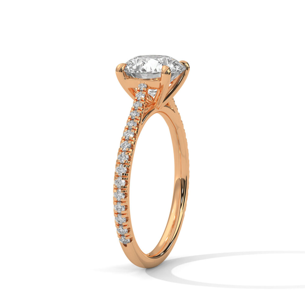 1 CT Round Brilliant Cut Lab Grown Diamond Halo Engagement Ring - Image 3