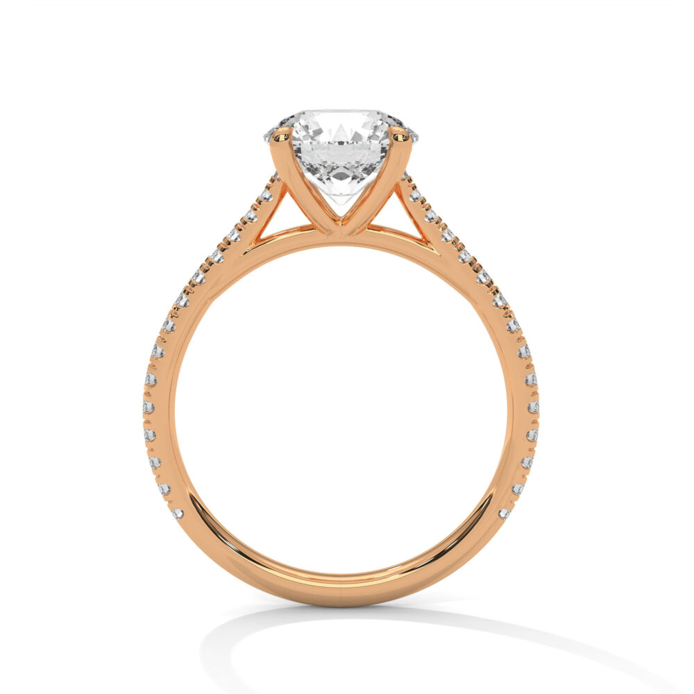 1 CT Round Brilliant Cut Lab Grown Diamond Halo Engagement Ring - Image 4