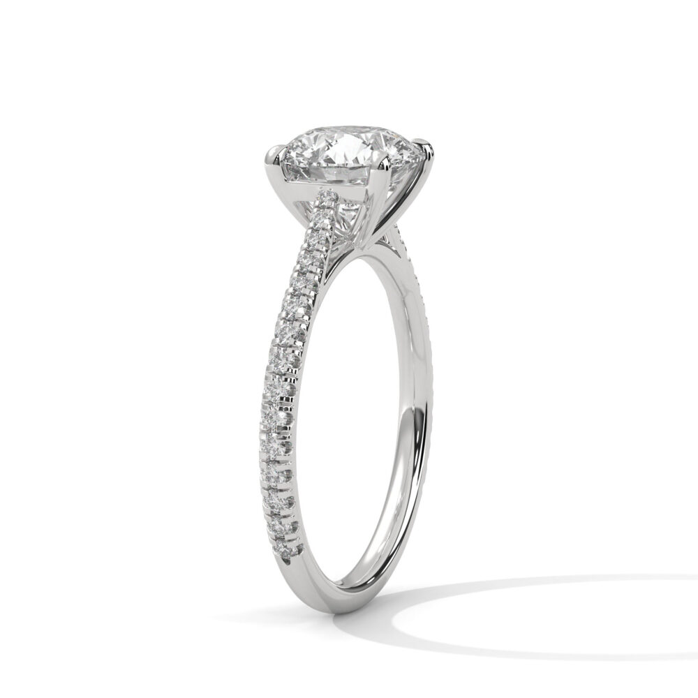 1 CT Round Brilliant Cut Lab Grown Diamond Halo Engagement Ring - Image 6