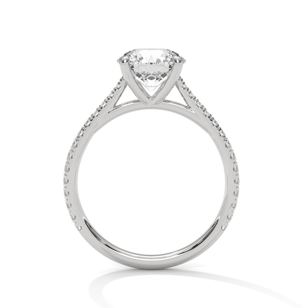 1 CT Round Brilliant Cut Lab Grown Diamond Halo Engagement Ring - Image 8