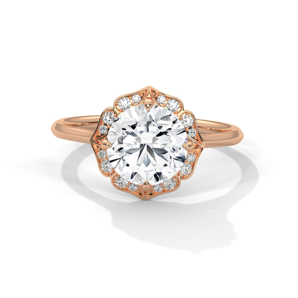 1 CT Round Innovative Lab Grown Diamond Engagement Ring - Image 5