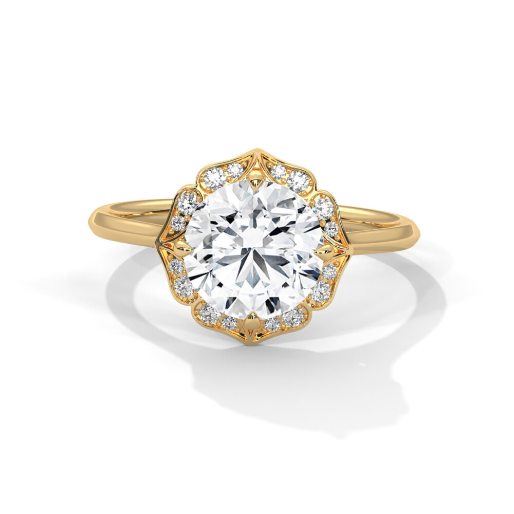 1 CT Round Innovative Lab Grown Diamond Engagement Ring - Image 9