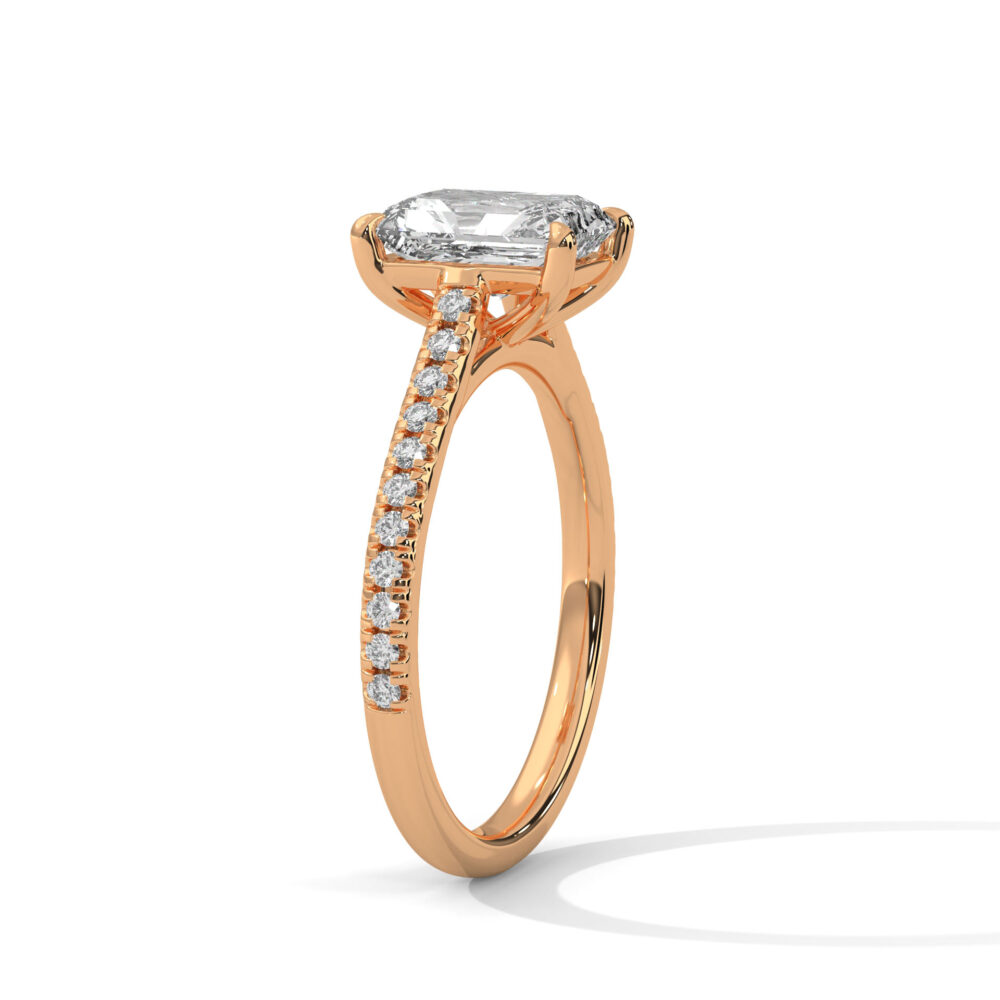 1 CT Emerald Cut Lab Grown Diamond Halo Engagement Ring for Women - Image 6