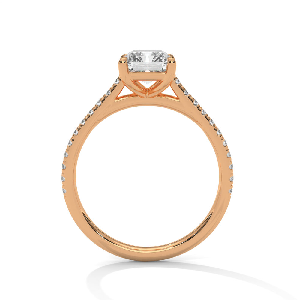 1 CT Emerald Cut Lab Grown Diamond Halo Engagement Ring for Women - Image 7