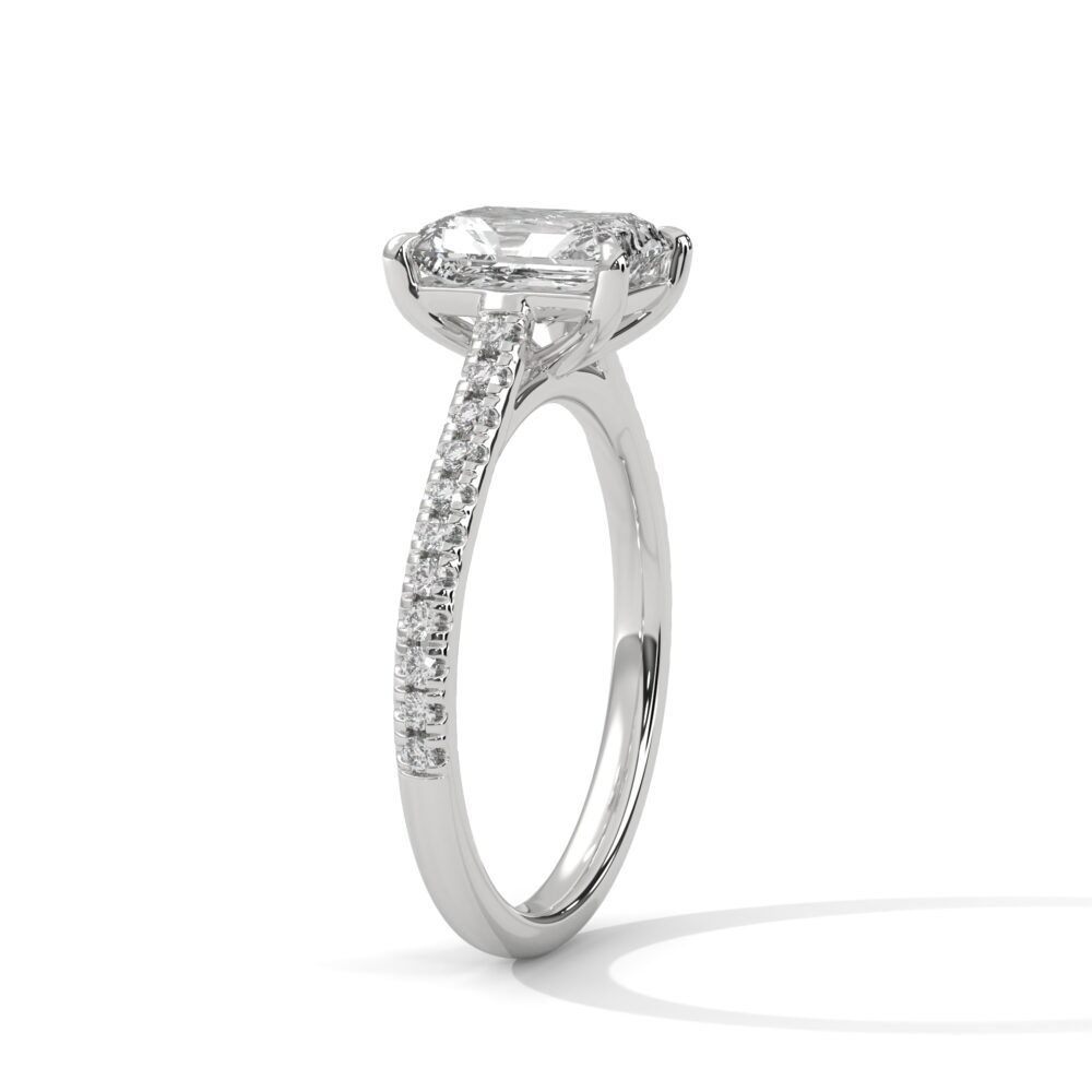 1 CT Emerald Cut Lab Grown Diamond Halo Engagement Ring for Women - Image 9