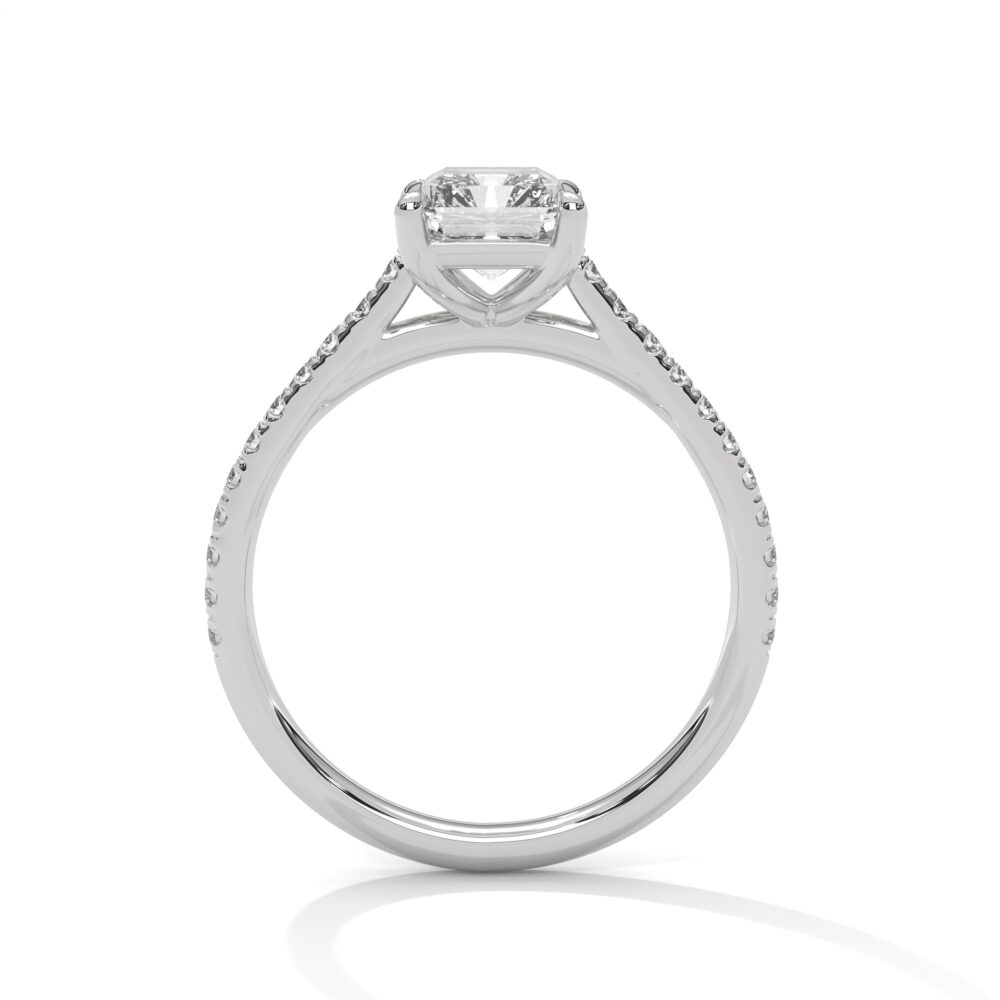 1 CT Emerald Cut Lab Grown Diamond Halo Engagement Ring for Women - Image 10