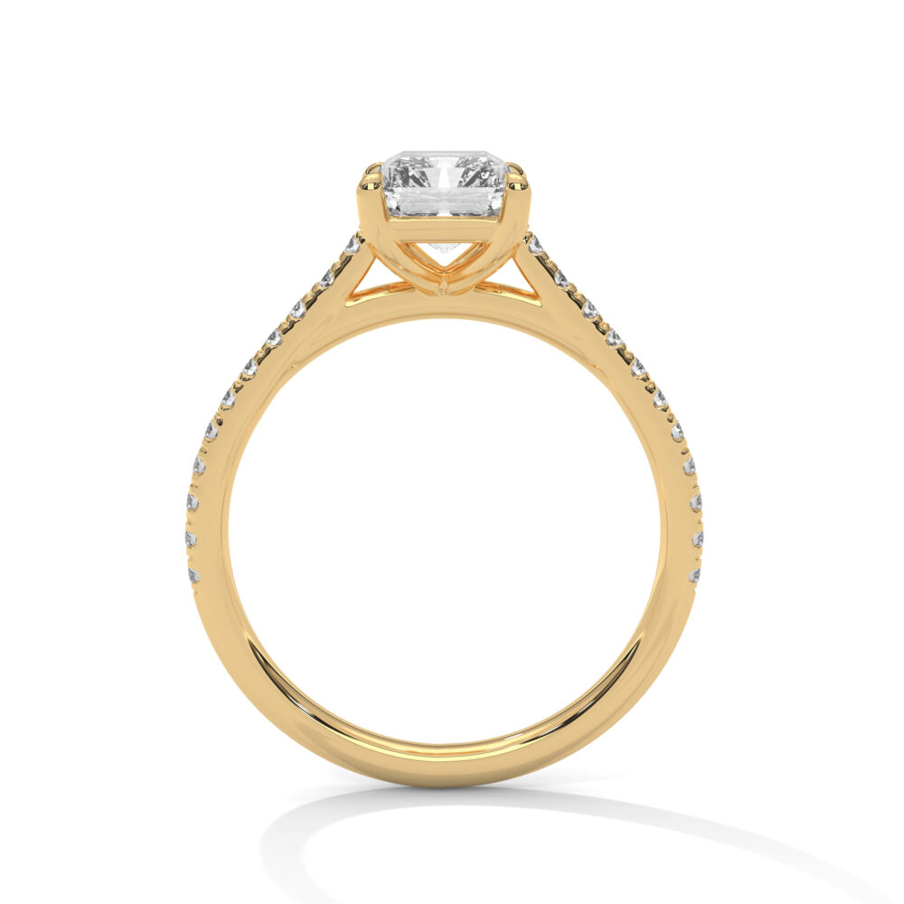 1 CT Emerald Cut Lab Grown Diamond Halo Engagement Ring for Women - Image 4