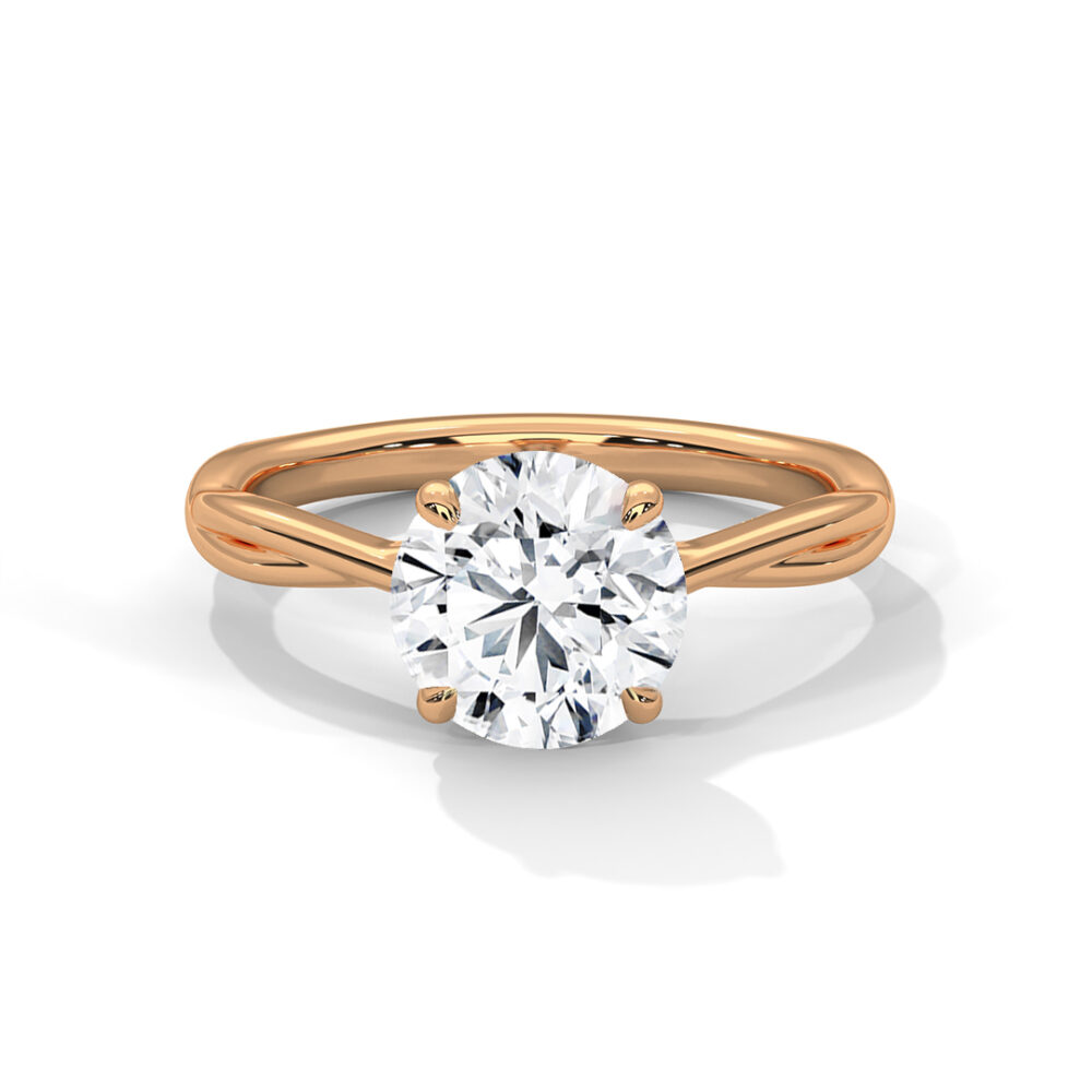 1 CT Round Brilliant Cut Lab Grown Diamond Twist Engagement Ring - Image 7