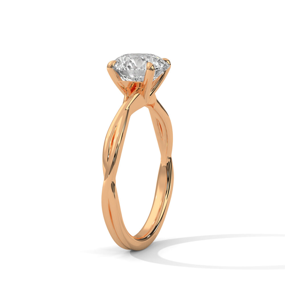 1 CT Round Brilliant Cut Lab Grown Diamond Twist Engagement Ring - Image 8