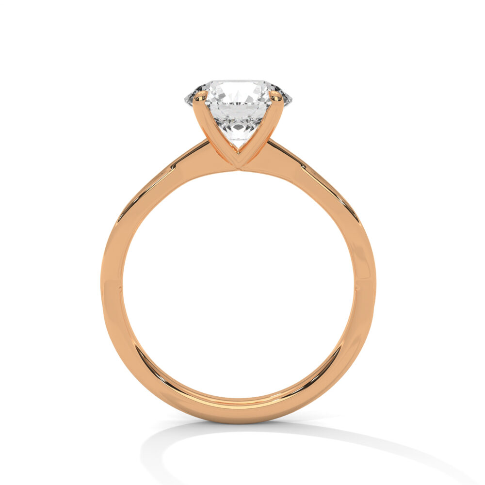 1 CT Round Brilliant Cut Lab Grown Diamond Twist Engagement Ring - Image 9