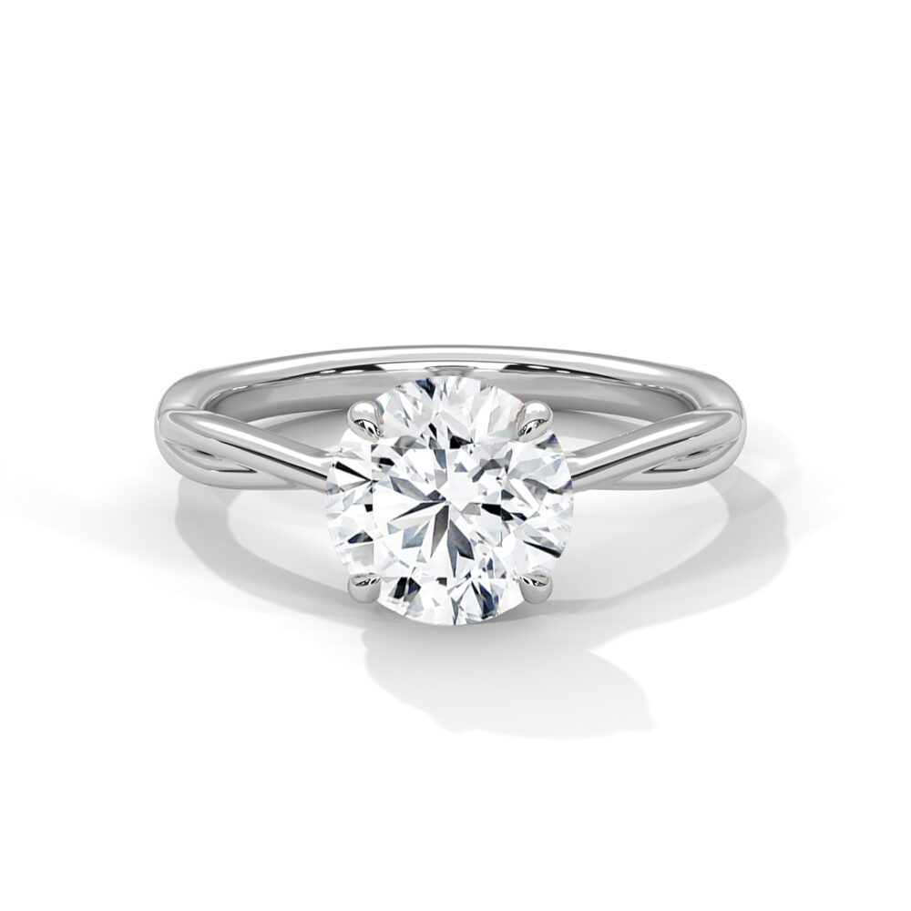 1 CT Round Brilliant Cut Lab Grown Diamond Twist Engagement Ring