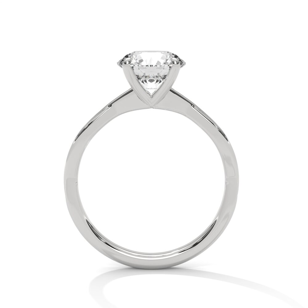 1 CT Round Brilliant Cut Lab Grown Diamond Twist Engagement Ring - Image 3