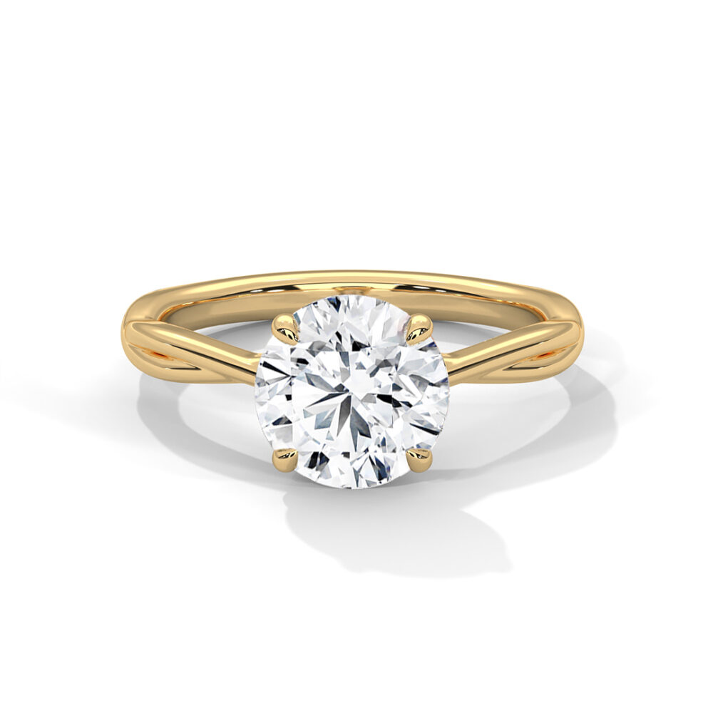1 CT Round Brilliant Cut Lab Grown Diamond Twist Engagement Ring - Image 4