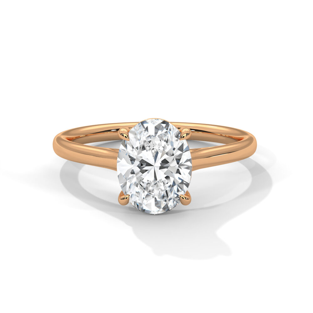 1 CT Oval cut Lab Grown Diamond Hidden Halo Engagement Ring - Image 5