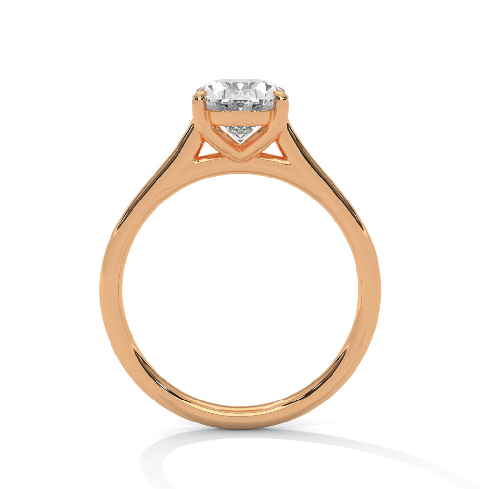 1 CT Oval cut Lab Grown Diamond Hidden Halo Engagement Ring - Image 8