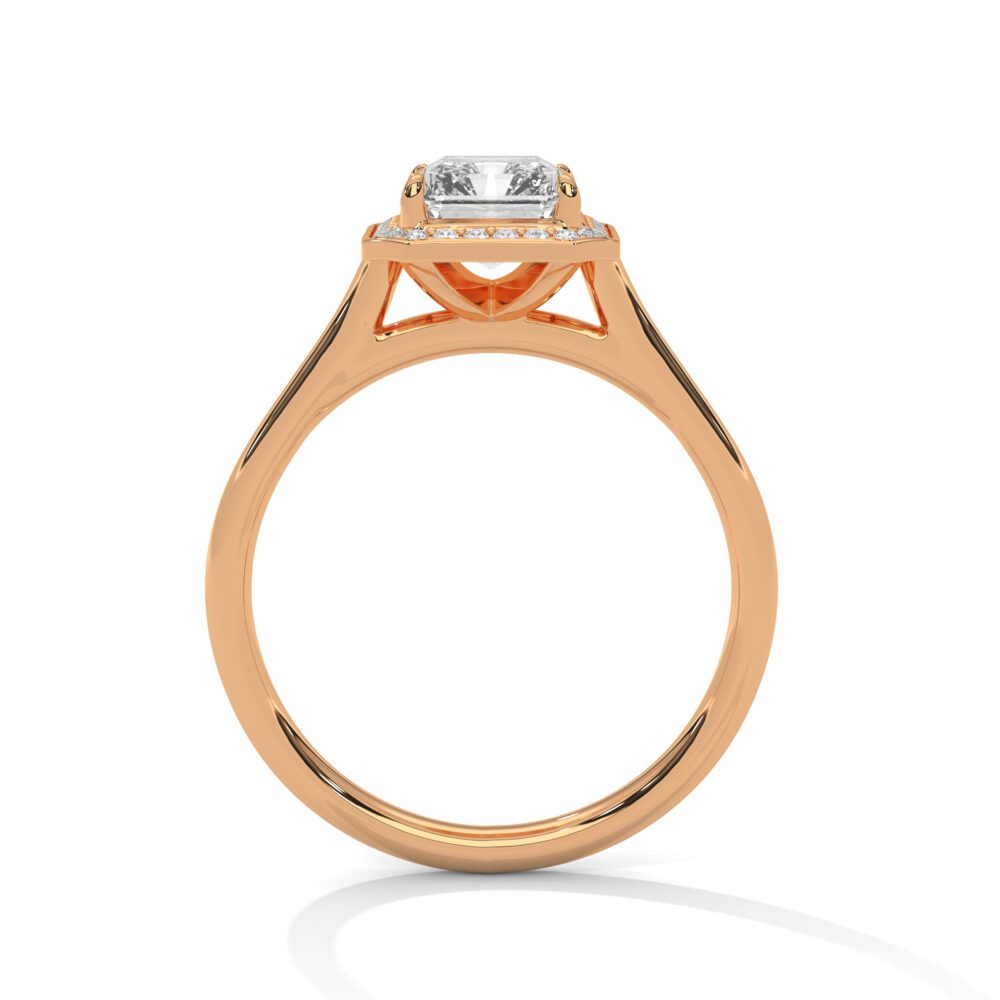 1 CT Emerald Cut Lab Grown Diamond Halo Engagement Ring for Women - Image 11