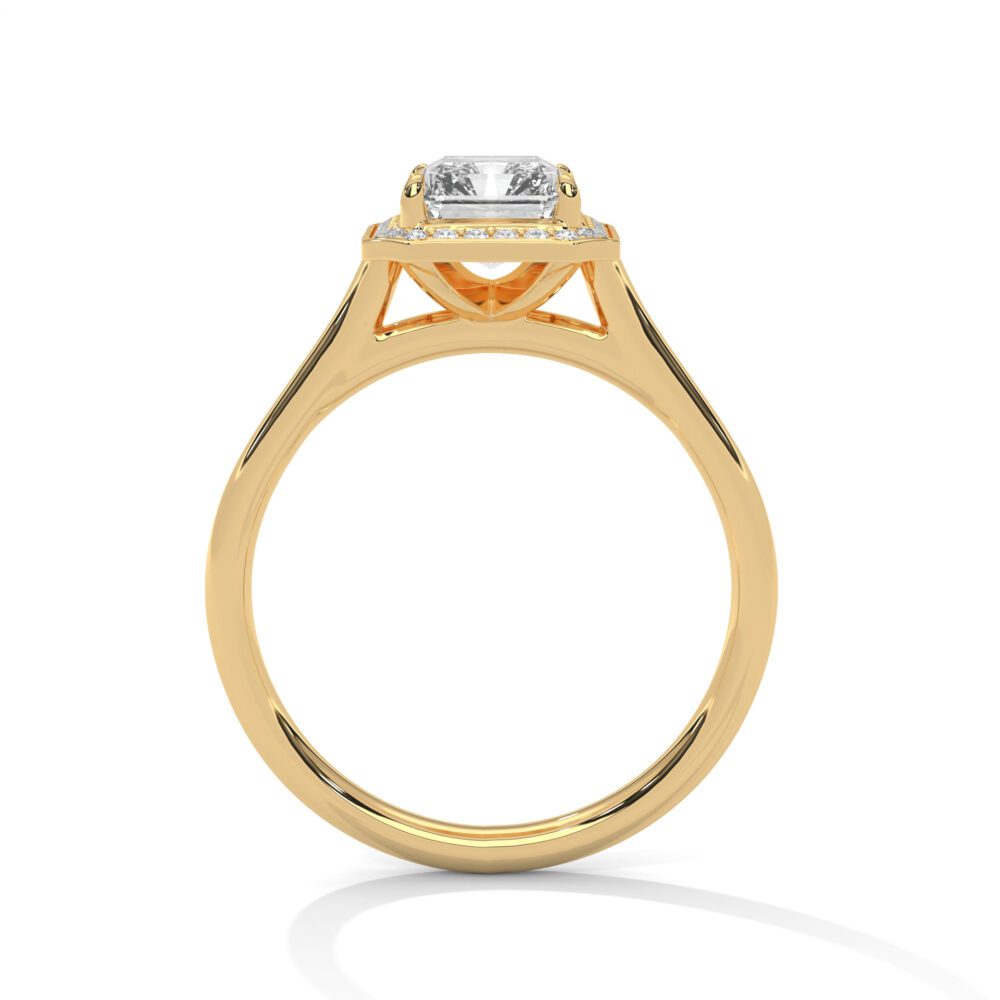 1 CT Emerald Cut Lab Grown Diamond Halo Engagement Ring for Women - Image 8