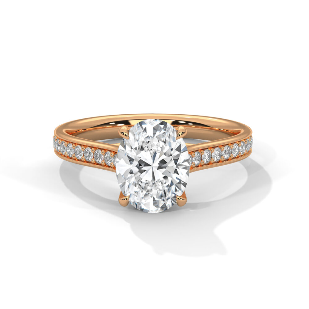1 CT Oval cut Lab Grown Diamond Engagement Ring - Image 5