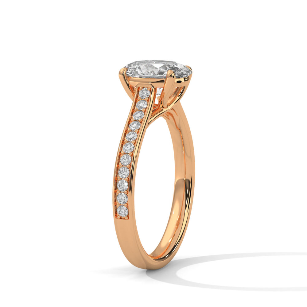 1 CT Oval cut Lab Grown Diamond Engagement Ring - Image 6