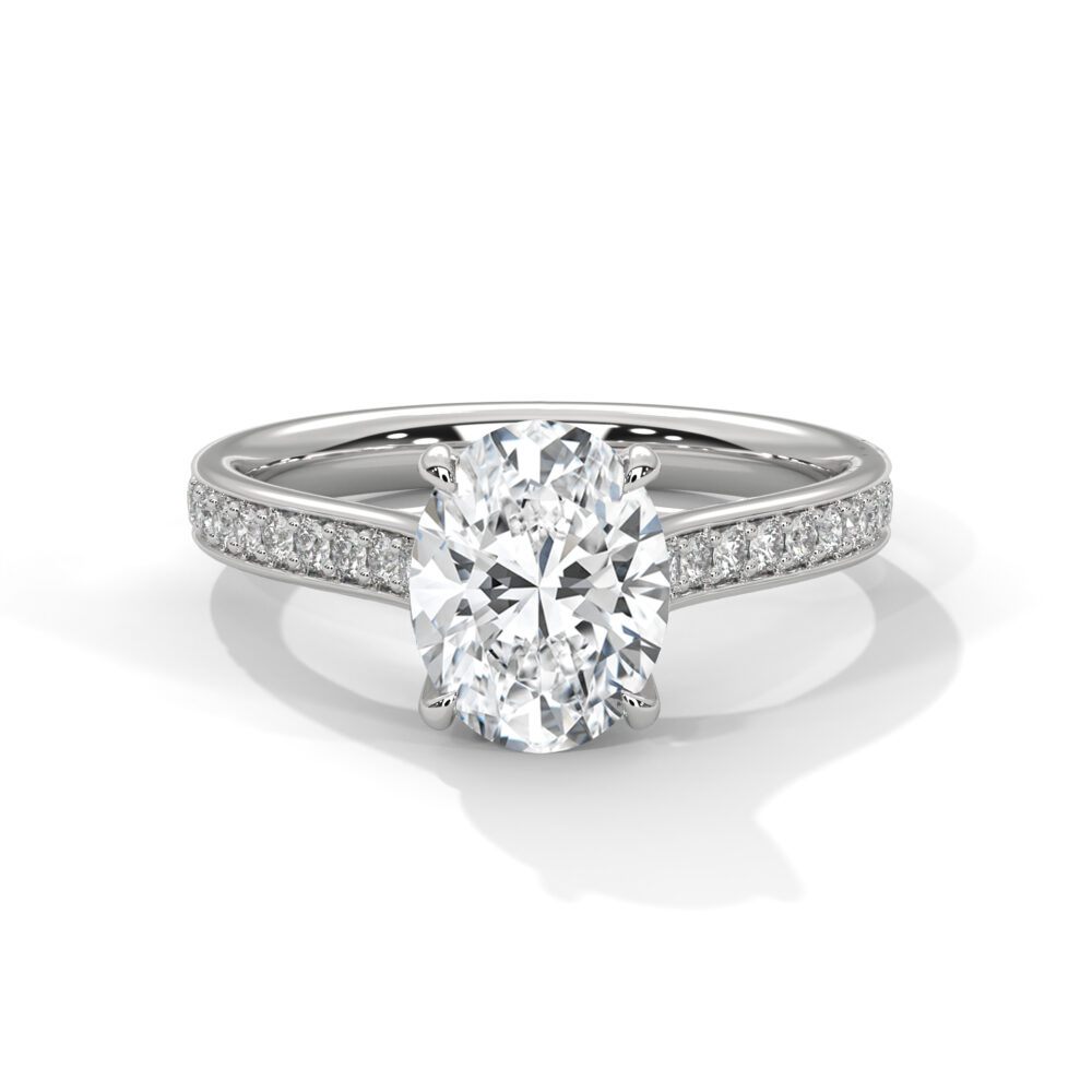 1 CT Oval cut Lab Grown Diamond Engagement Ring