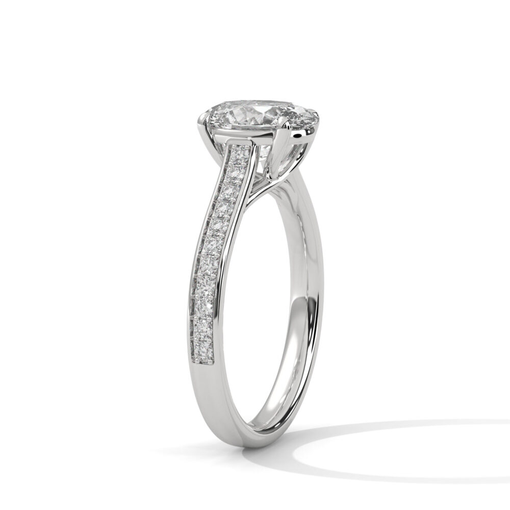 1 CT Oval cut Lab Grown Diamond Engagement Ring - Image 4