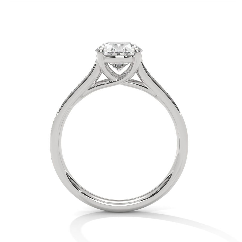 1 CT Oval cut Lab Grown Diamond Engagement Ring - Image 3