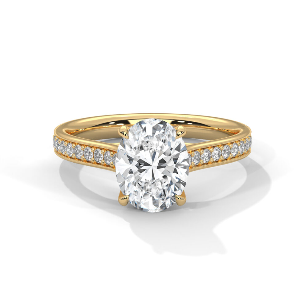 1 CT Oval cut Lab Grown Diamond Engagement Ring - Image 8