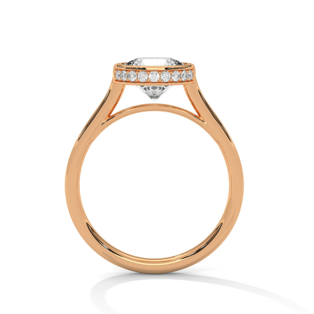 1 CT Bezel Set Round Lab Grown Diamond Engagement Ring - Image 8