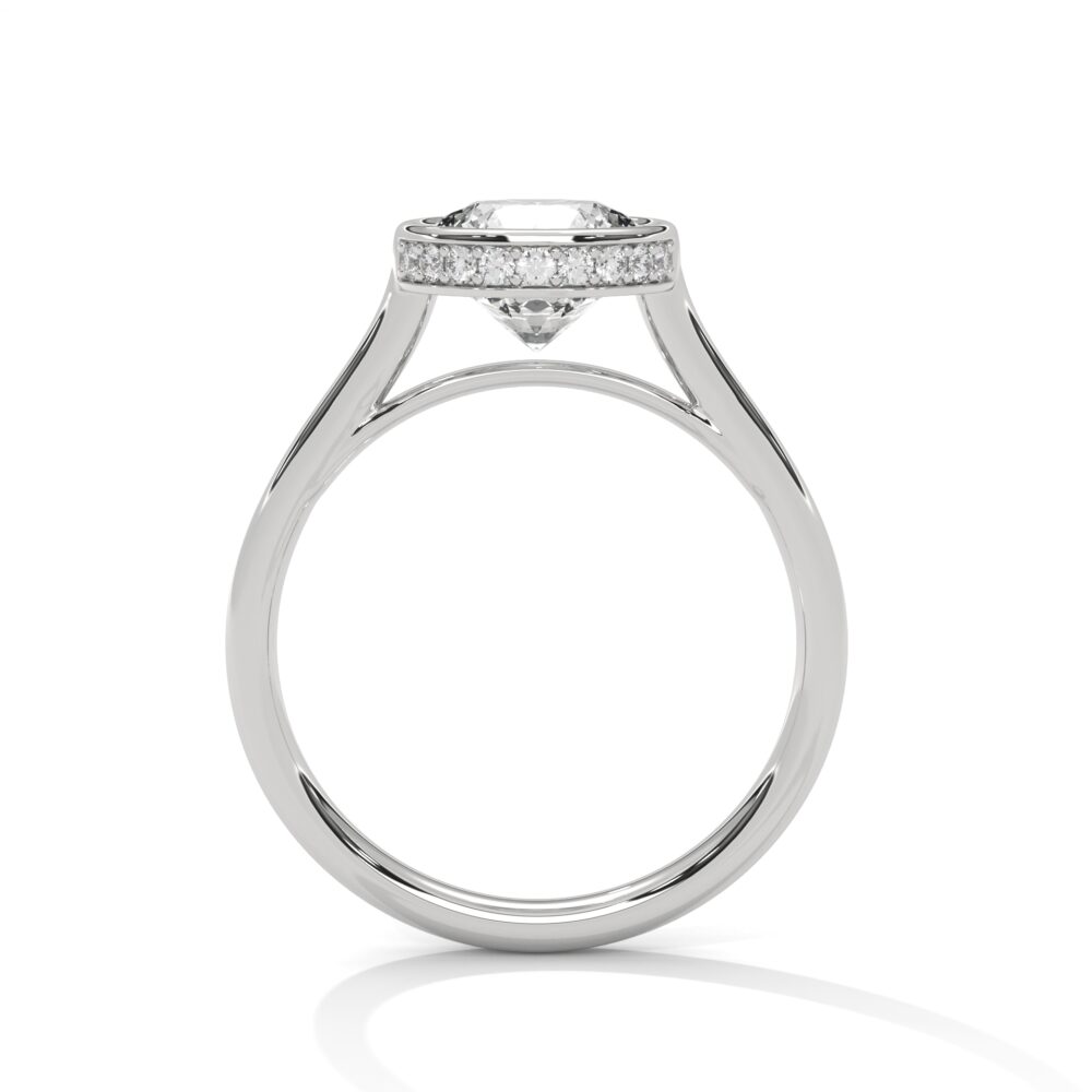 1 CT Bezel Set Round Lab Grown Diamond Engagement Ring - Image 4