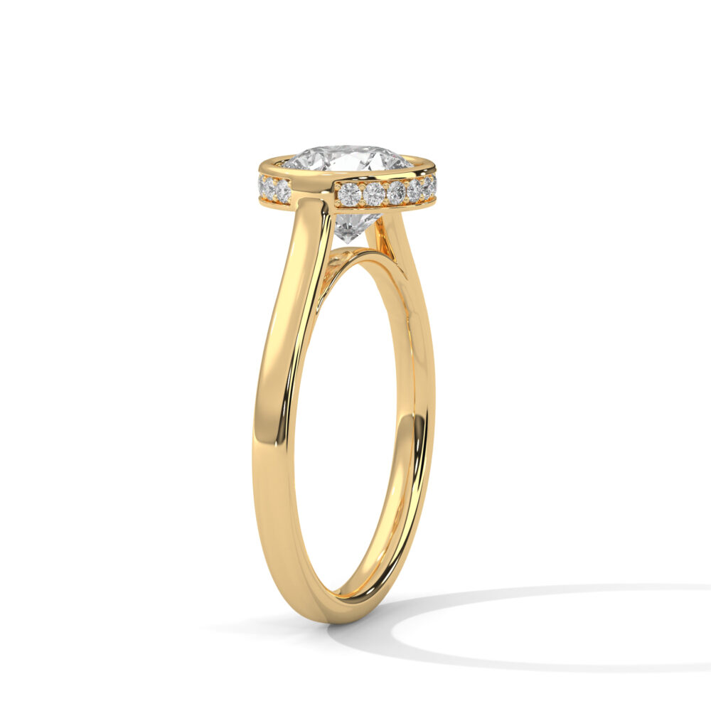 1 CT Bezel Set Round Lab Grown Diamond Engagement Ring - Image 10