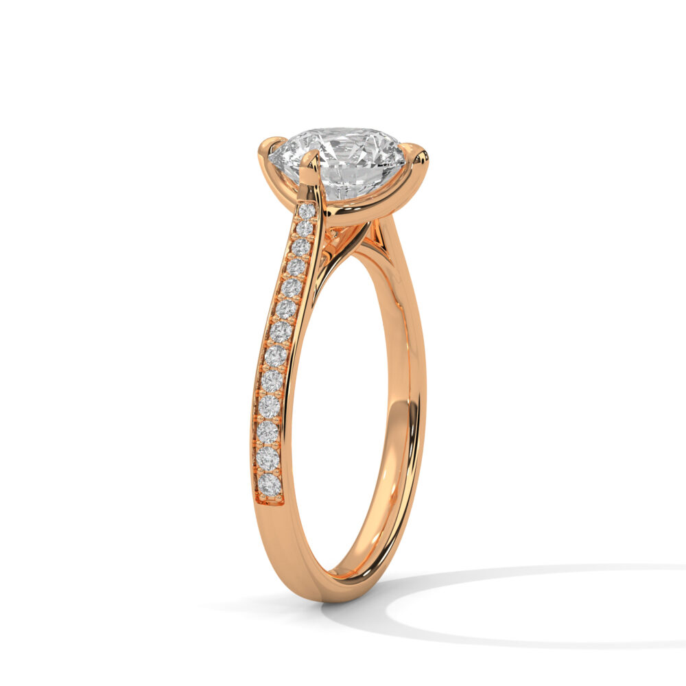 1 CT Round Lab Grown Diamond Engagement Ring for Women - Image 2
