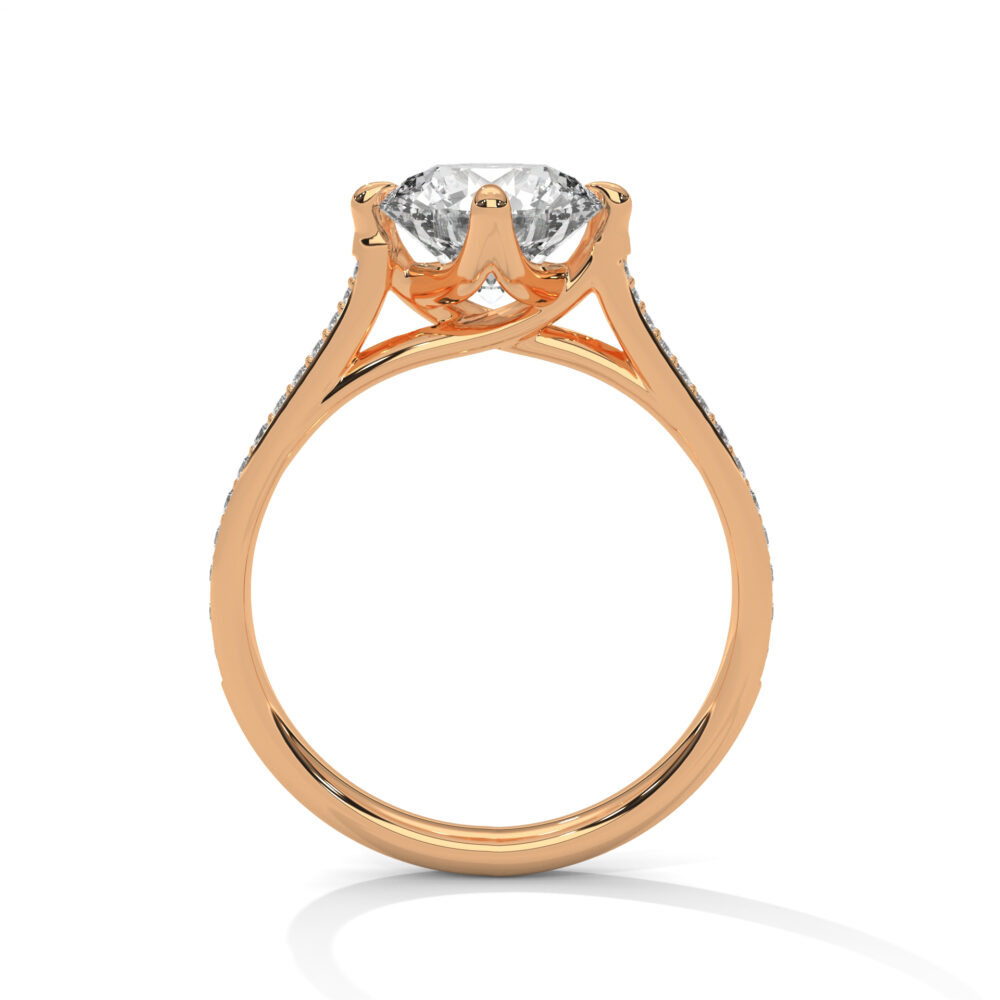 1 CT Round Lab Grown Diamond Engagement Ring for Women - Image 3