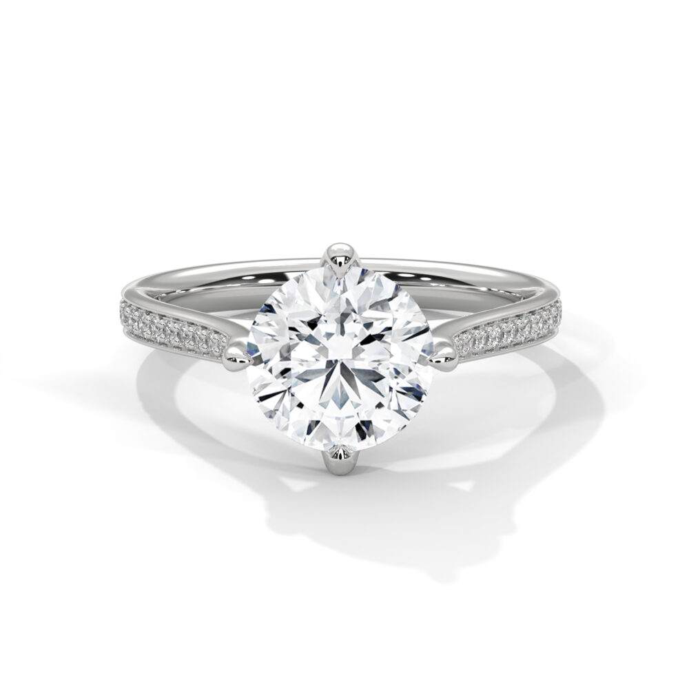 1 CT Round Lab Grown Diamond Engagement Ring for Women - Image 4