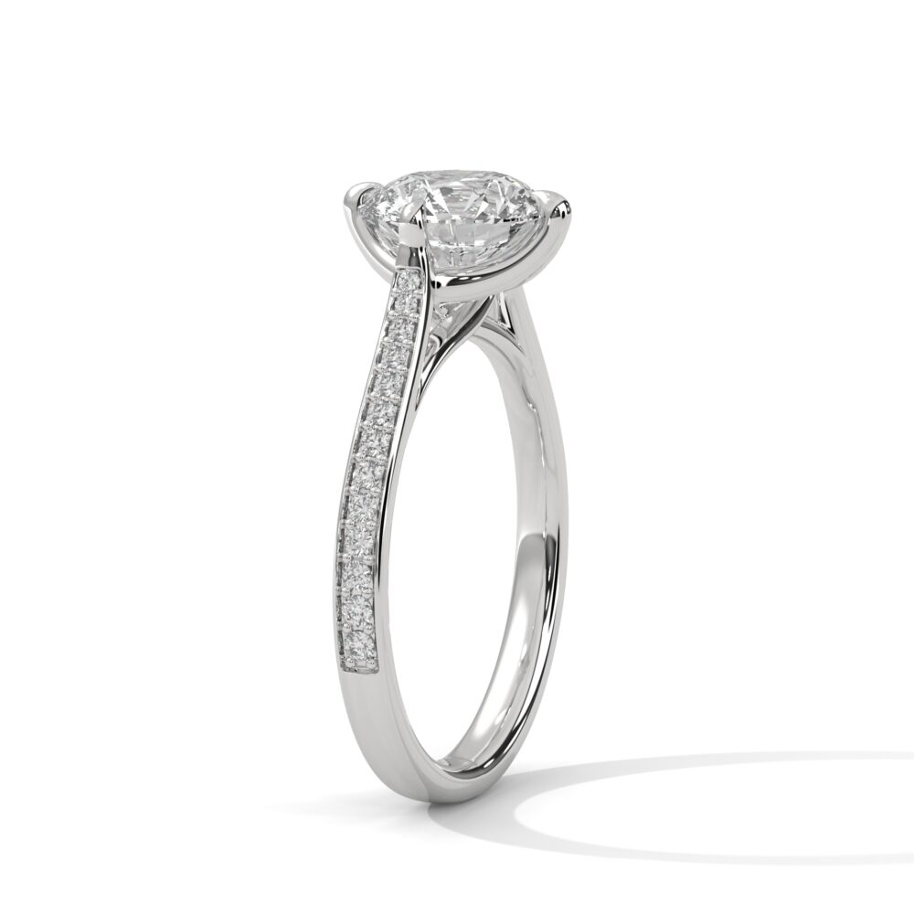 1 CT Round Lab Grown Diamond Engagement Ring for Women - Image 5
