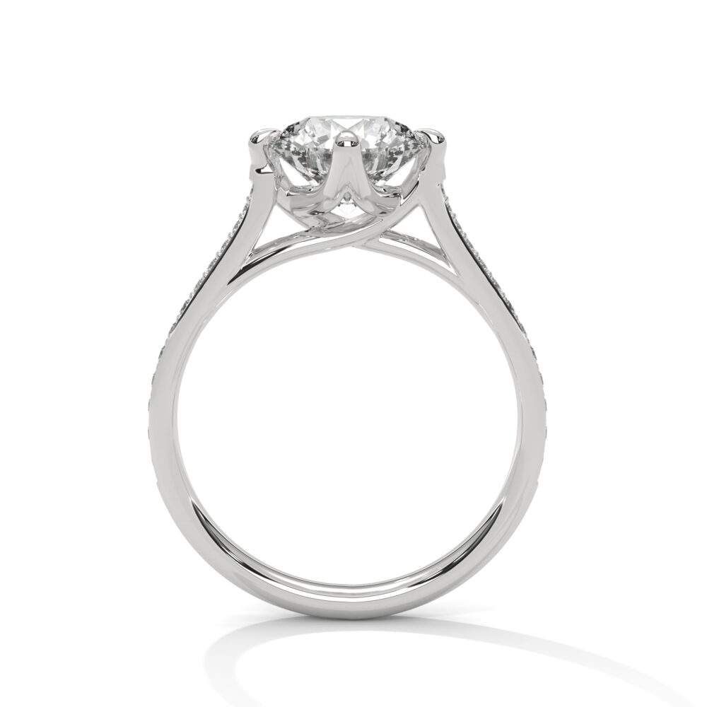 1 CT Round Lab Grown Diamond Engagement Ring for Women - Image 6