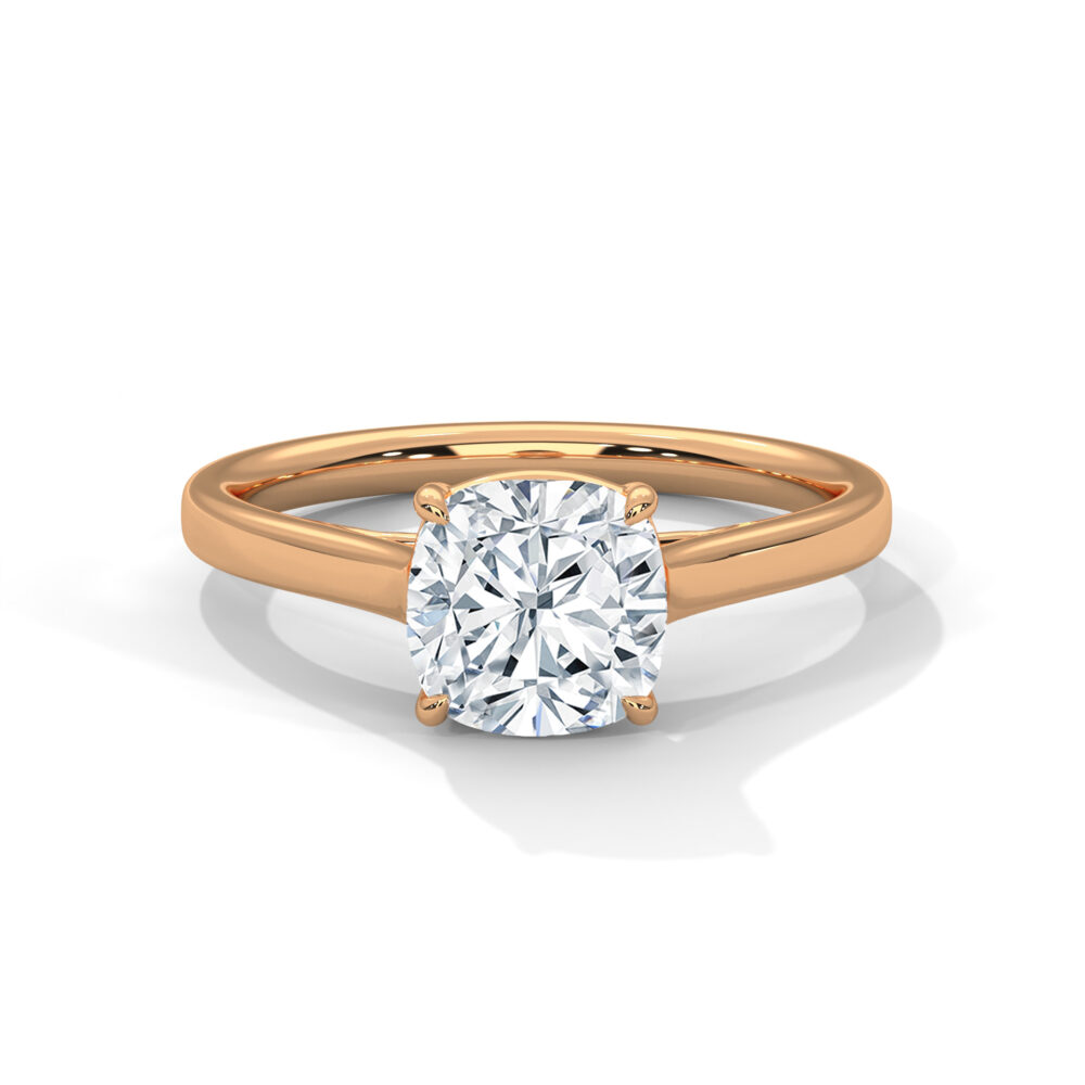 1 CT Square Cushion Cut Lab Grown Diamond Engagement Ring for women - Image 5