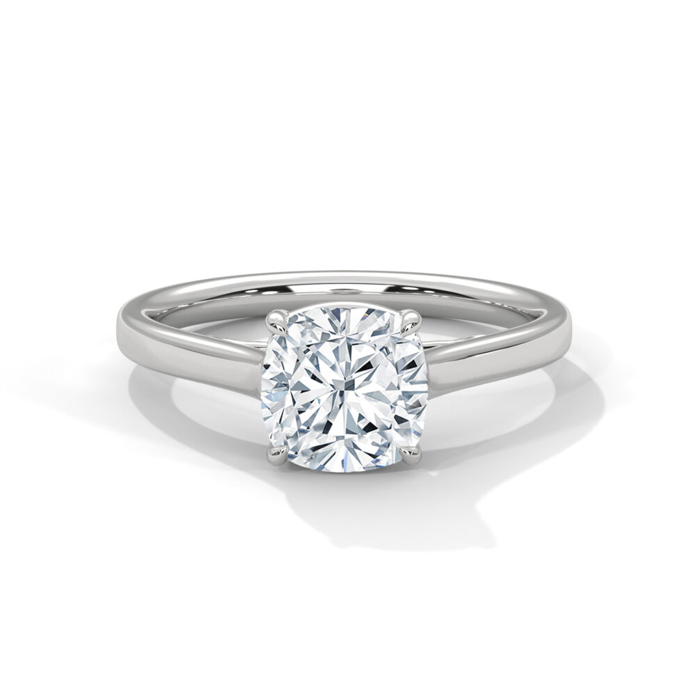 1 CT Square Cushion Cut Lab Grown Diamond Engagement Ring for women
