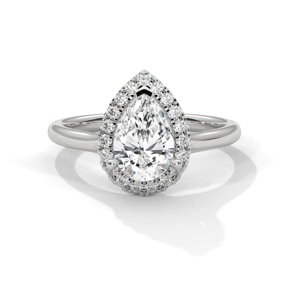 1 CT Pear Cut Lab Grown Diamond Best Engagement Ring for Women - Image 9