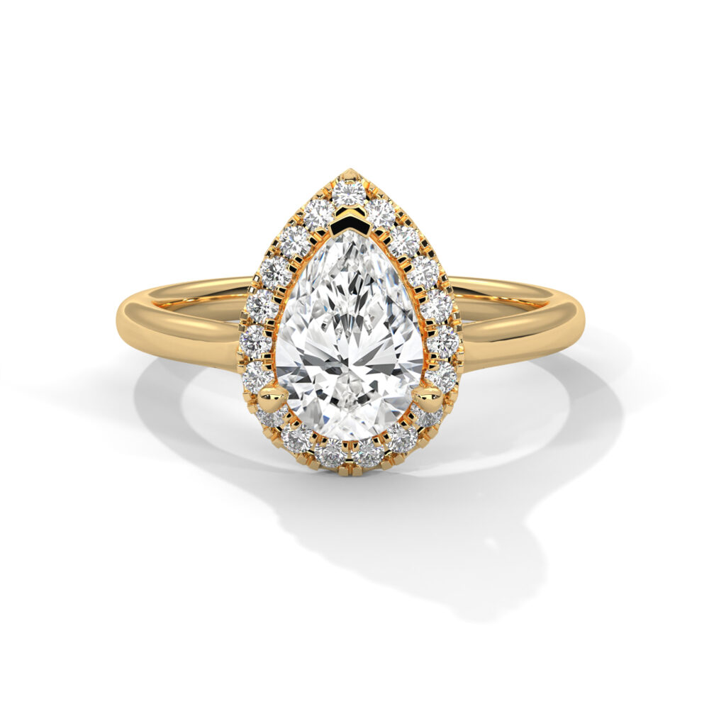 1 CT Pear Cut Lab Grown Diamond Best Engagement Ring for Women