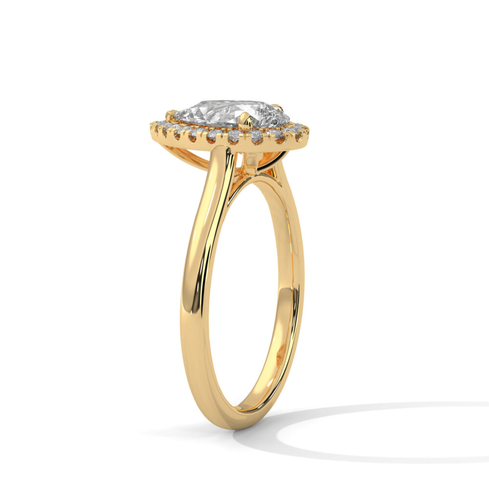 1 CT Pear Cut Lab Grown Diamond Best Engagement Ring for Women - Image 3
