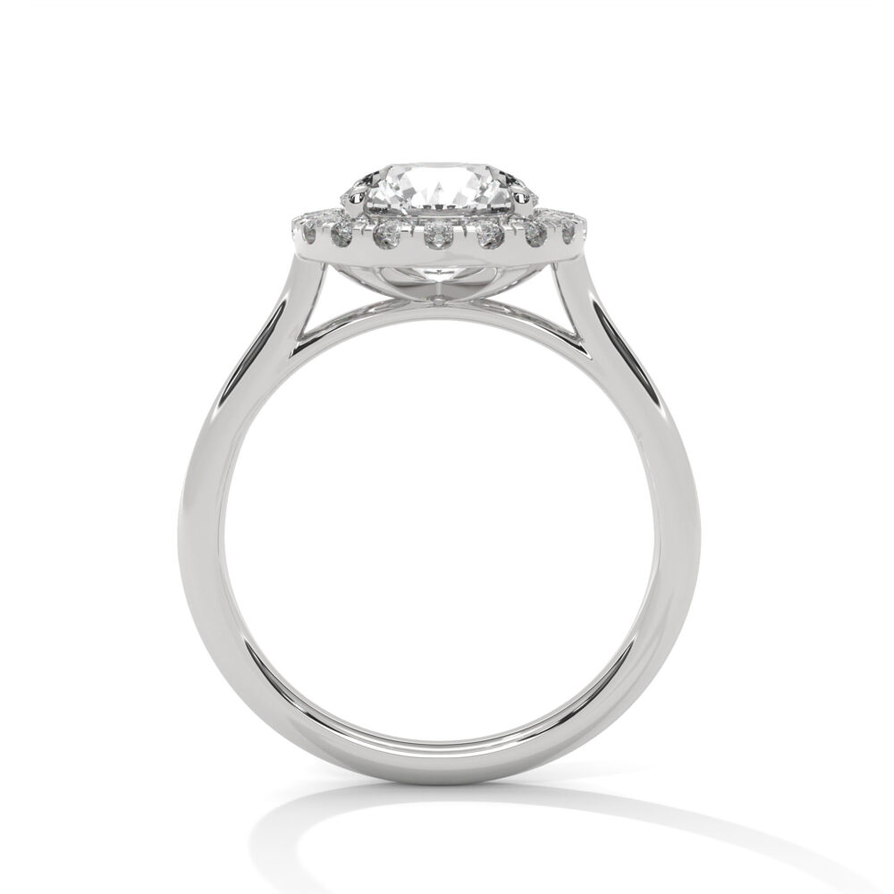 1 CT Round Lab Grown Diamond Hidden Halo Engagement Ring - Image 2
